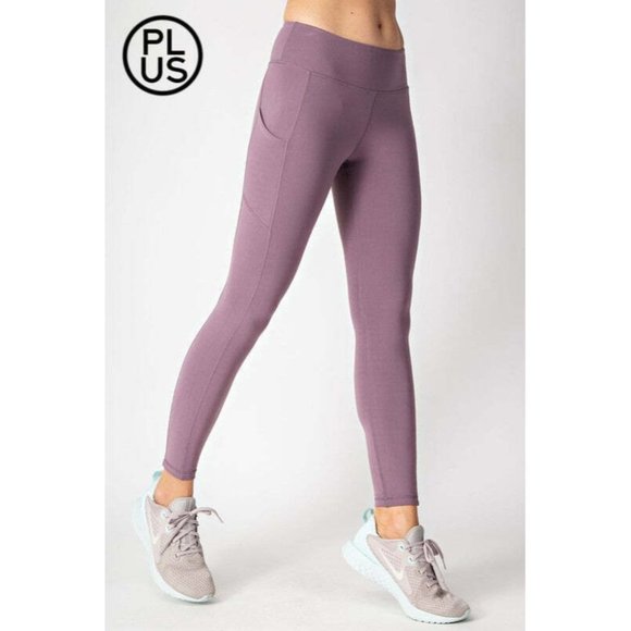 Plus, Compression Active Leggings w/ Side Pockets - Picture 1 of 2